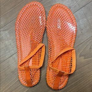 Orange Mesh Sandals